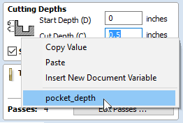 Document Variable in a pop-up menu